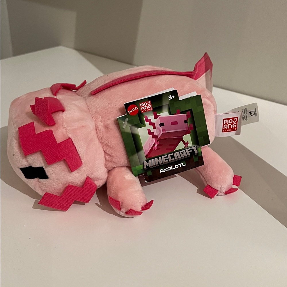 Mattel Minecraft Axolotl Plush 8" Mojang Tags